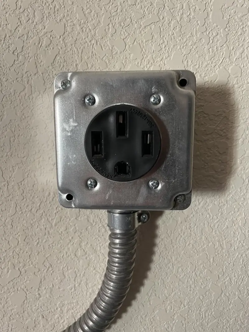 NEMA 14-50 outlet installed for Electrical Panel Upgrade in Rittman